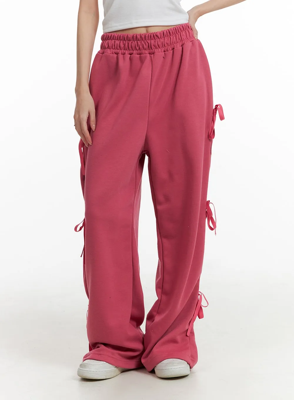 Cozy Ribbon Detail Sweatpants IF408 sold by Lewkin product image thumbnail 3
