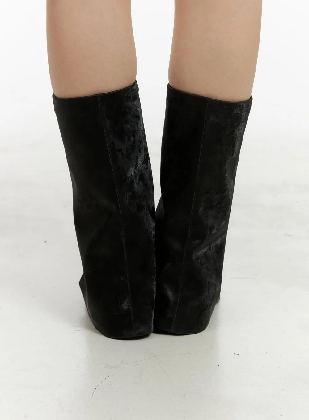 Velvet Open Toe Knee High Boots CU425 sold by Lewkin product image thumbnail 3