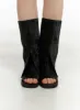 Velvet Open Toe Knee High Boots CU425 sold by Lewkin
