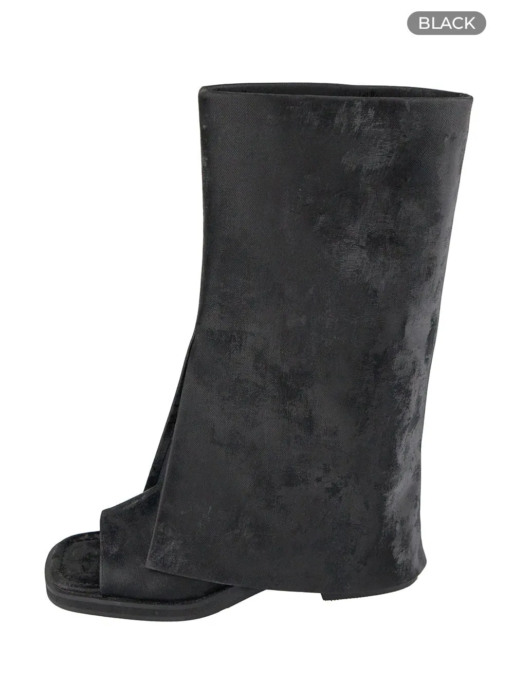 Velvet Open Toe Knee High Boots CU425 sold by Lewkin product image thumbnail 4