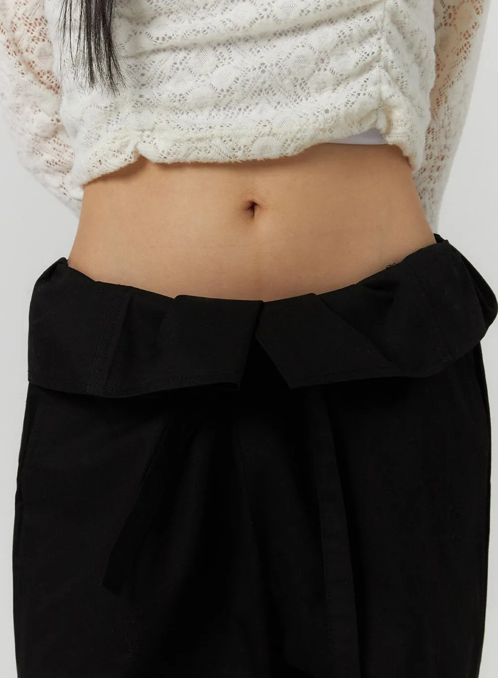 Solid Detail Waist Straight Pants CF406 sold by Lewkin product image thumbnail 5