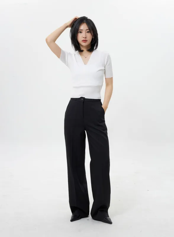 Basic Wide Tailored Pants OY304 sold by Lewkin