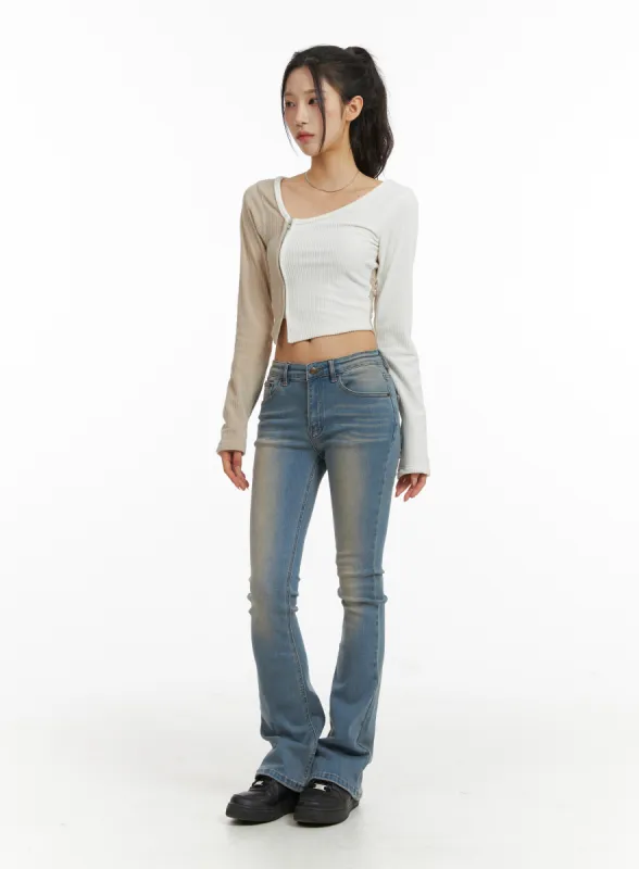 Slim Fit Denim Bootcut Jeans CJ410 sold by Lewkin