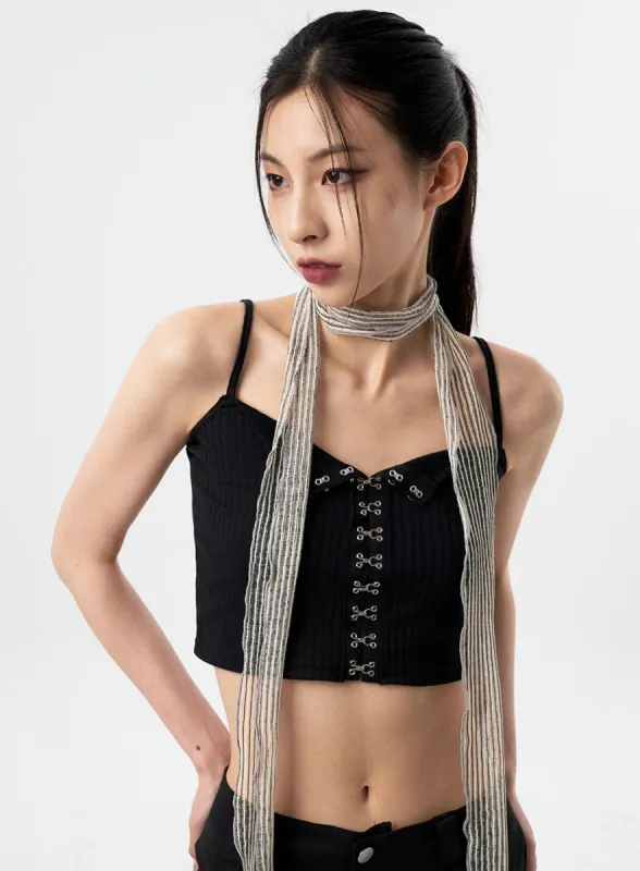 Stripe Mesh Scarf CY311 sold by Lewkin