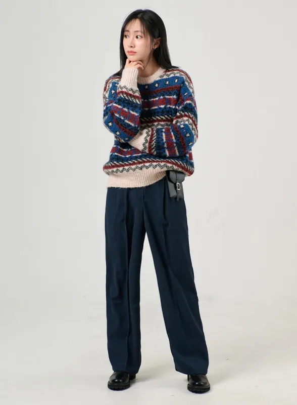 Pintuck Wide Pants OF405 sold by Lewkin