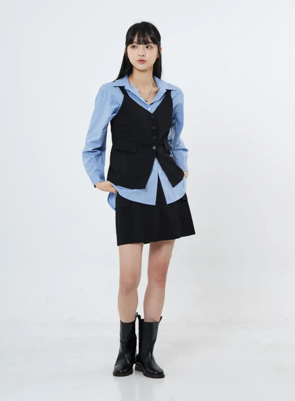 Simple Side Pocket Mini Skirt OO06 sold by Lewkin