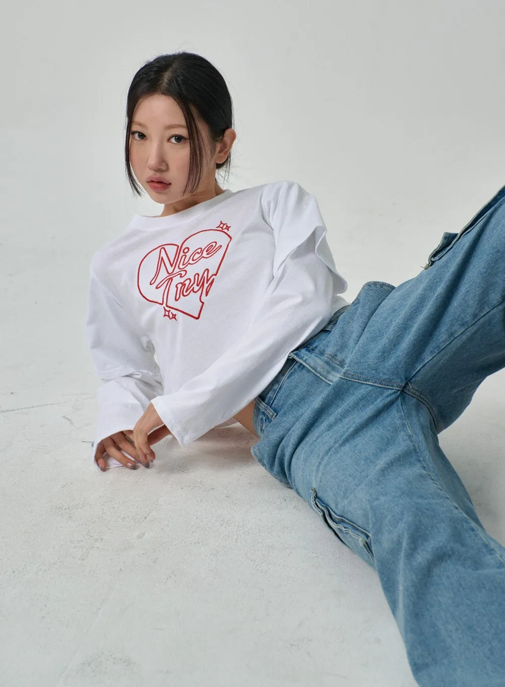 Layered Heart Tee IF316 sold by Lewkin