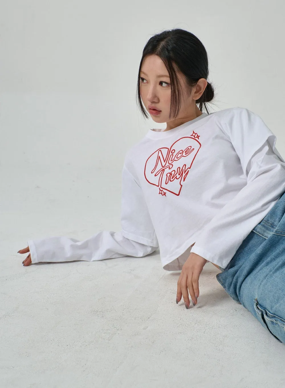 Layered Heart Tee IF316 sold by Lewkin product image thumbnail 2