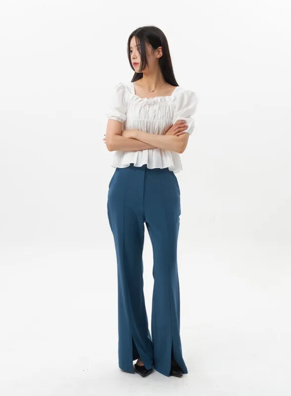 Slit Bootcut Tailored Pants OU327 sold by Lewkin