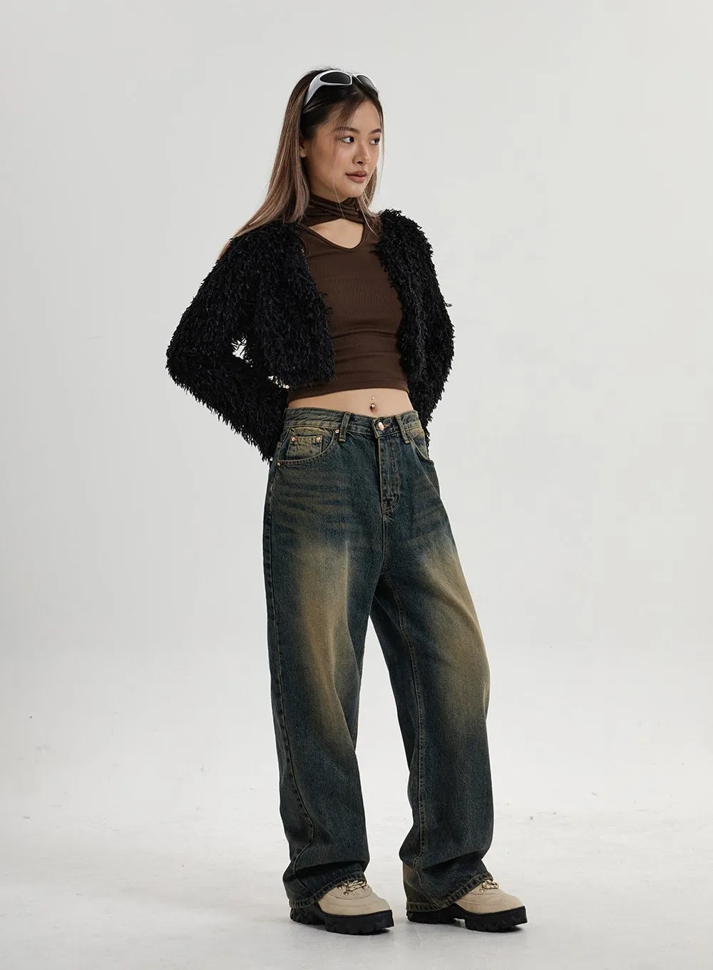 Vintage Washing Wide Leg Denim Pants CN14 sold by Lewkin product image thumbnail 4