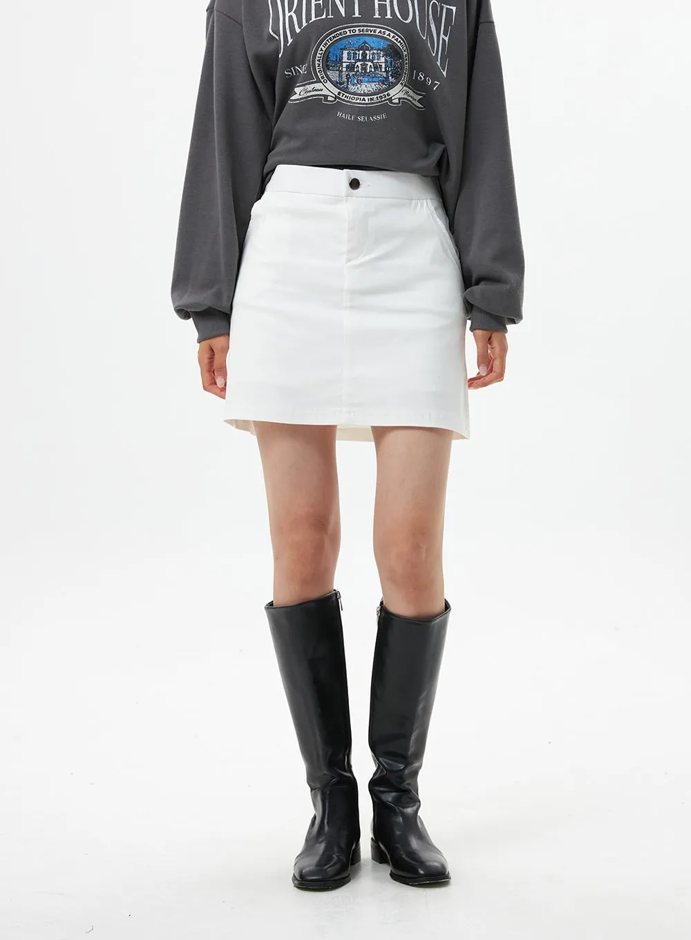 H-line Mini Skirt OS322 sold by Lewkin product image thumbnail 2