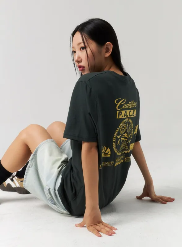 Graphic Back Tee CU327 sold by Lewkin