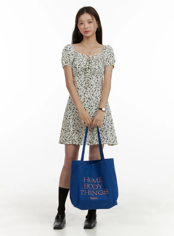 Lettering Tote Bag OU413 sold by Lewkin