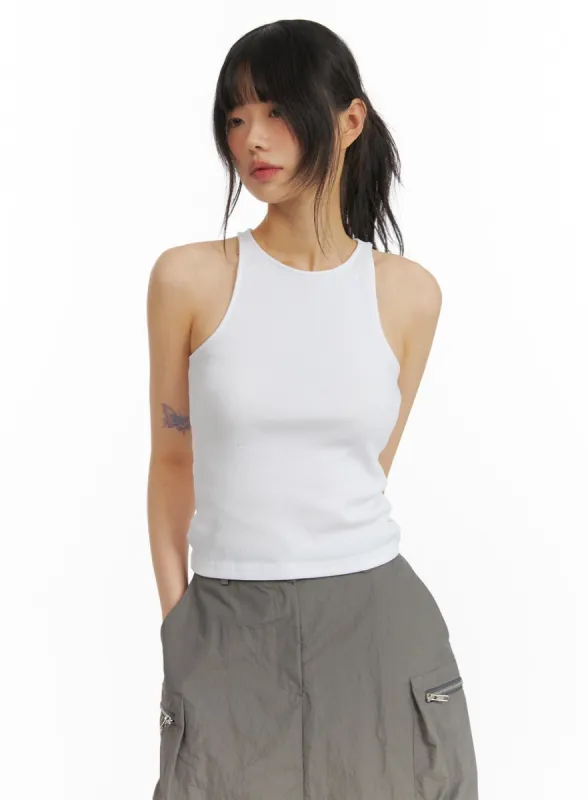 Solid Halter Tank Top CM413 sold by Lewkin