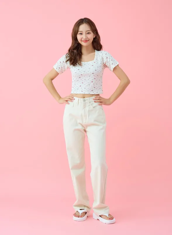 Basic Semi Wide Cotten Pants BG04 sold by Lewkin