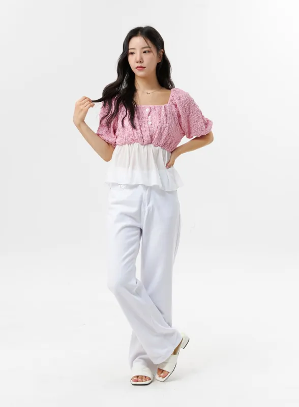 Cotton Wide Pants OL321 sold by Lewkin