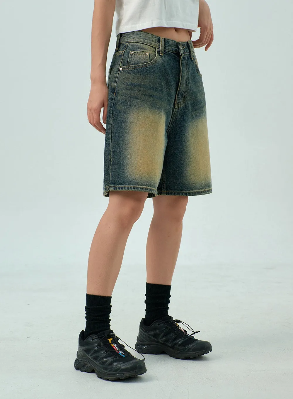 Wide Bermuda Denim Pants CY330 sold by Lewkin product image thumbnail 2