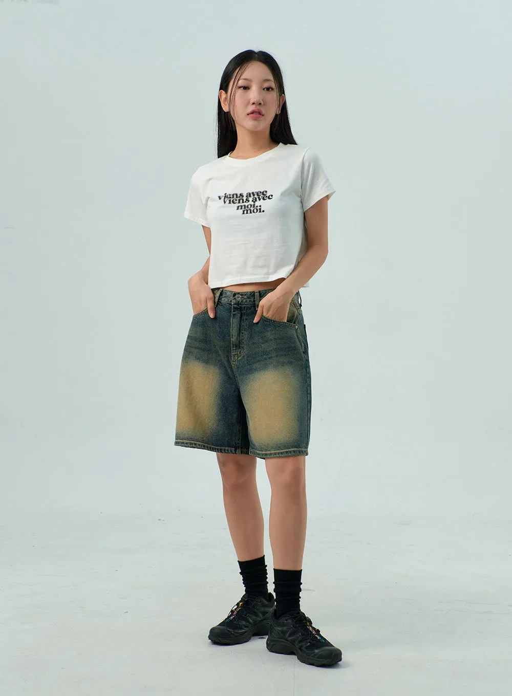 Wide Bermuda Denim Pants CY330 sold by Lewkin product image thumbnail 4