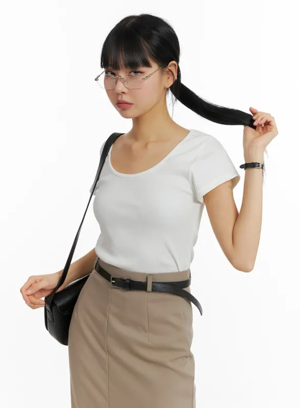 Basic Cotton Short Sleeve IM414 sold by Lewkin