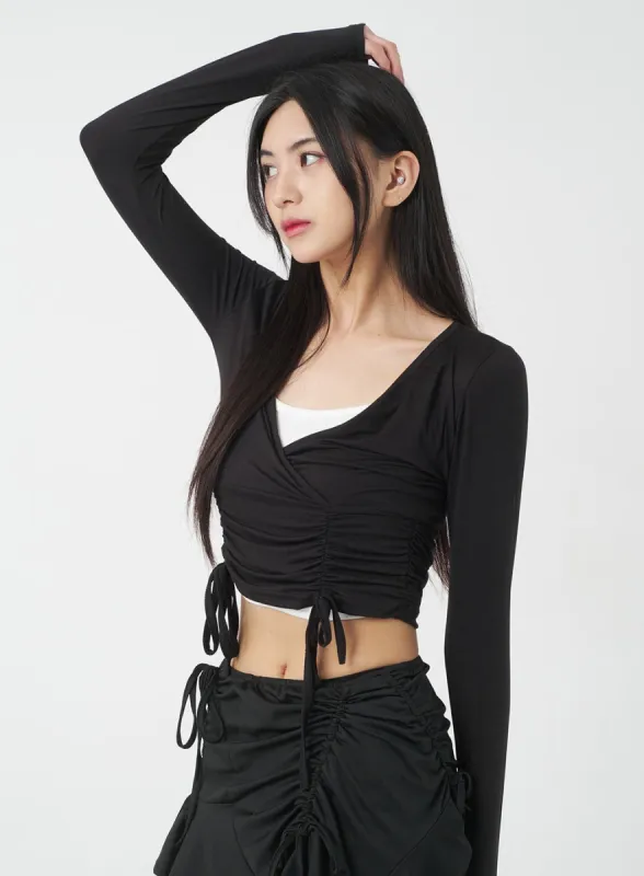 V-Neck Cropped Top BY309 sold by Lewkin