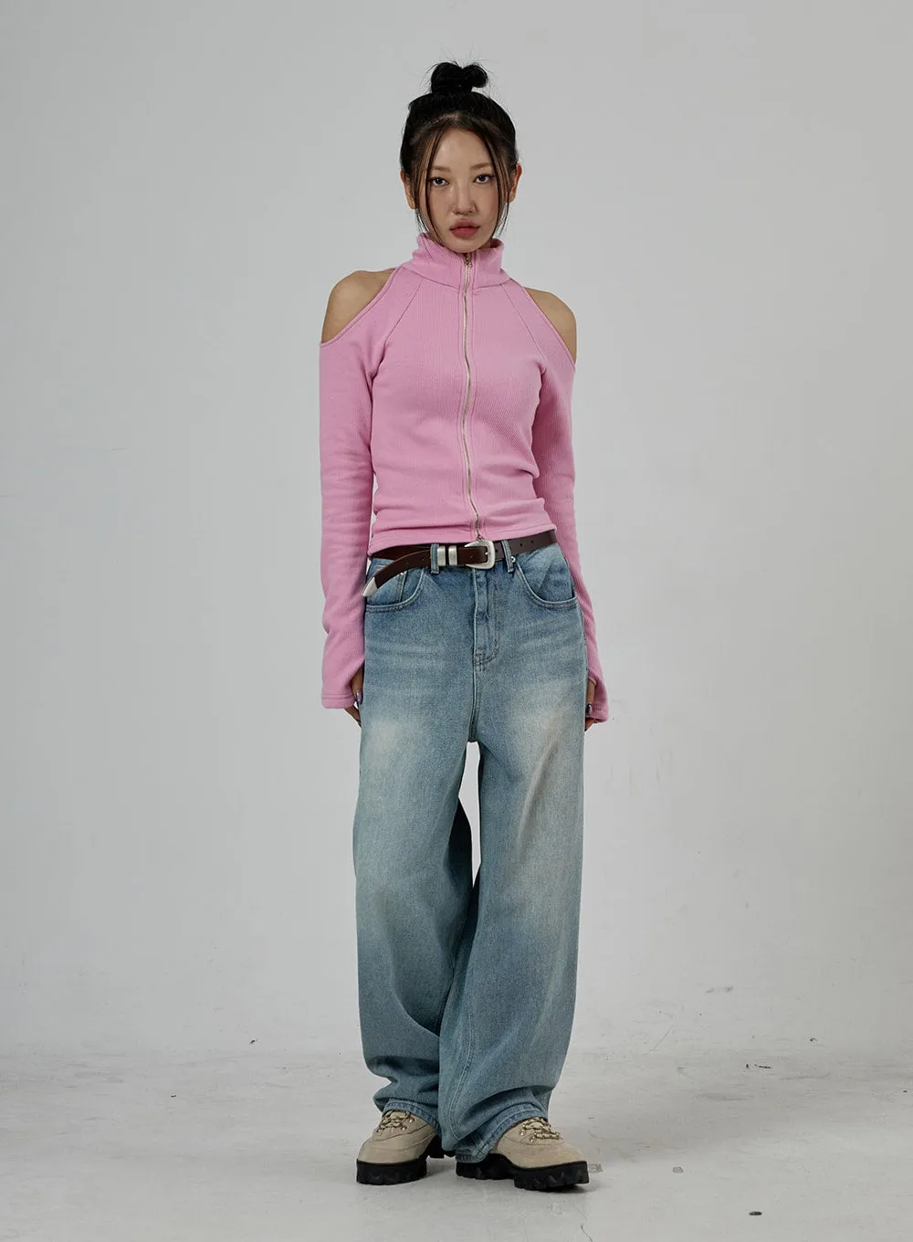 Light Wash Baggy Jeans Unisex CD26 sold by Lewkin product image thumbnail 4
