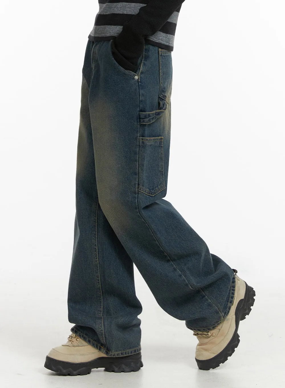 Washed Straight-Leg Jeans CJ417 sold by Lewkin product image thumbnail 5