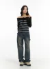 Washed Straight-Leg Jeans CJ417 sold by Lewkin