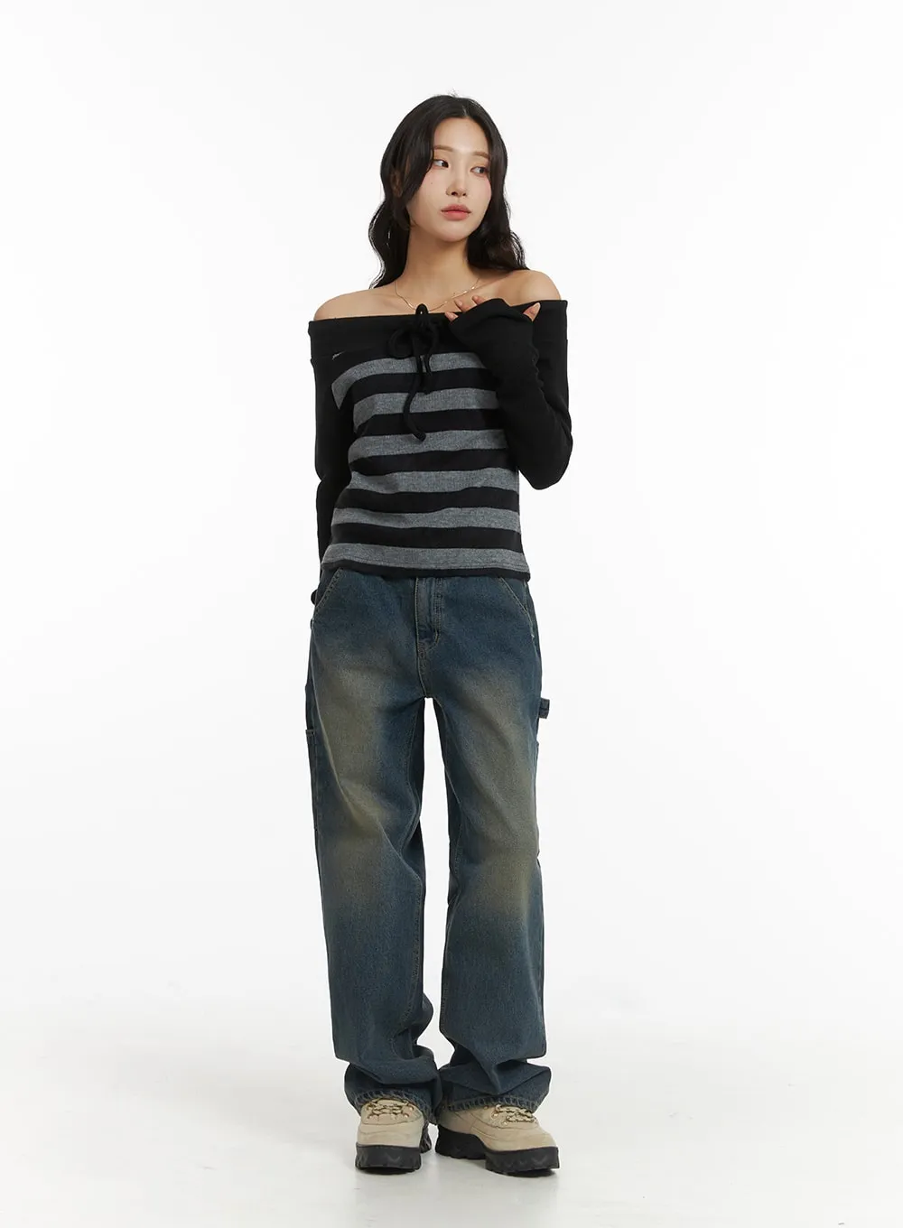 Washed Straight-Leg Jeans CJ417 sold by Lewkin product image thumbnail 2