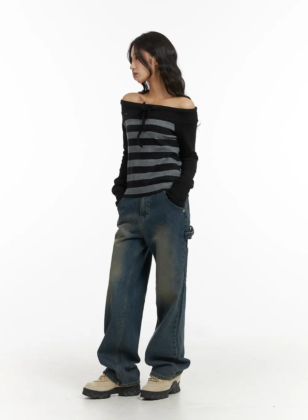 Washed Straight-Leg Jeans CJ417 sold by Lewkin product image thumbnail 3
