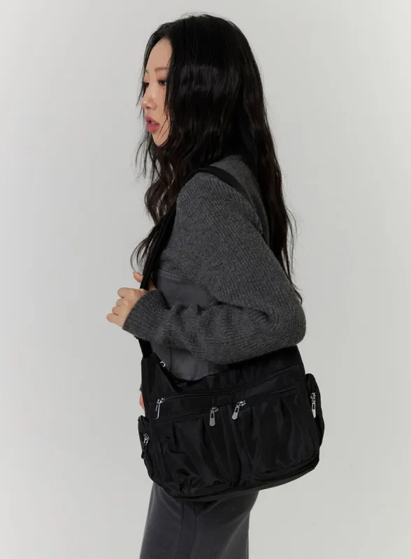 Nylon Pocket Crossbody Bag CD314 sold by Lewkin