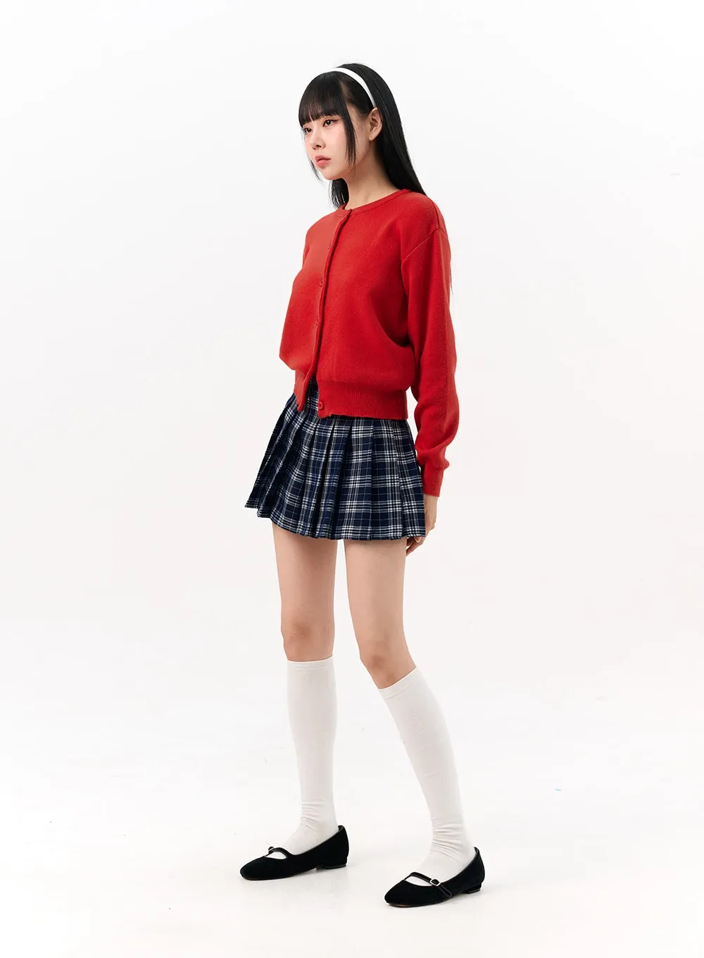 Check Pleated Mini Skirt IO317 sold by Lewkin product image thumbnail 4