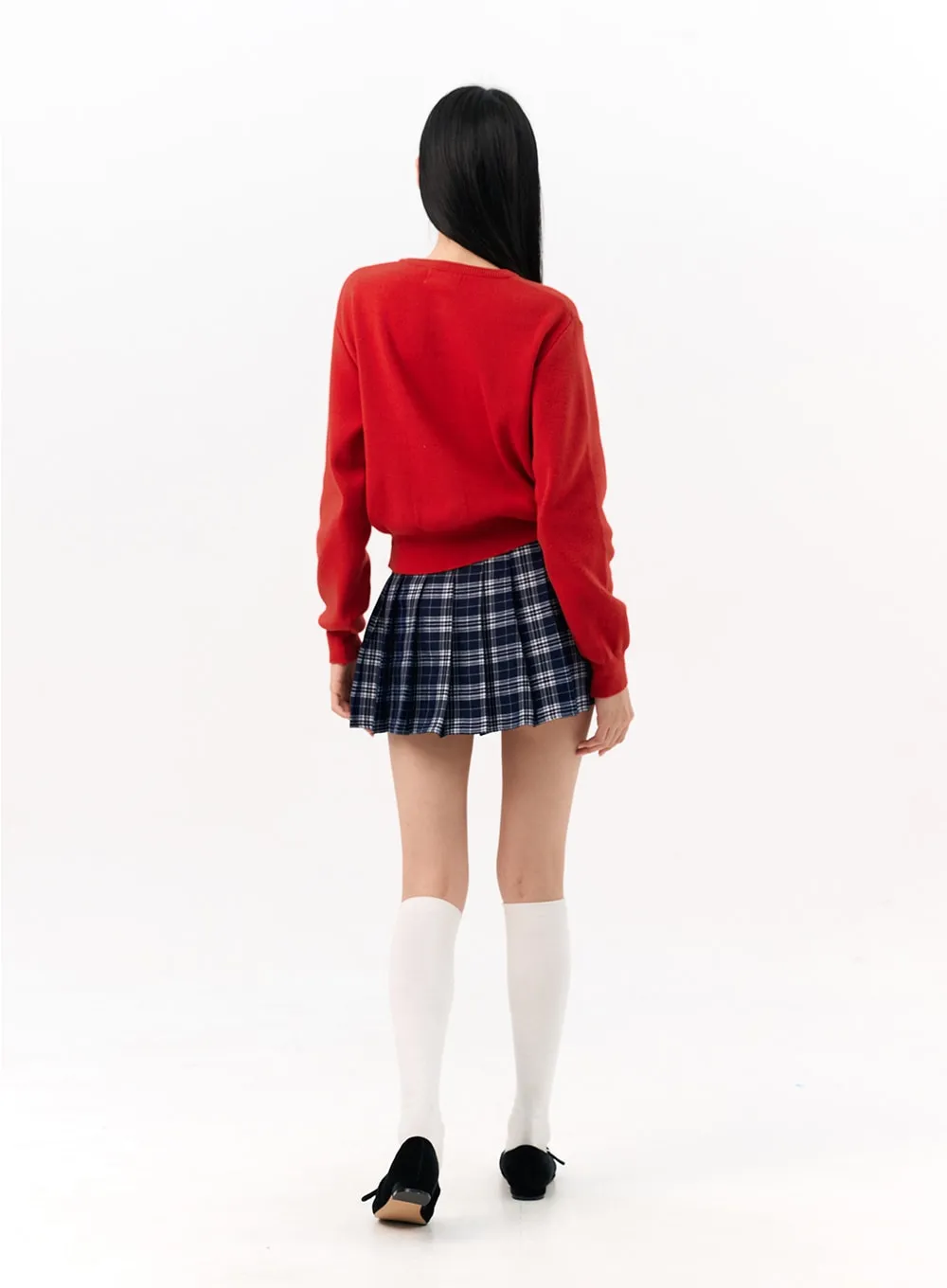 Check Pleated Mini Skirt IO317 sold by Lewkin product image thumbnail 5