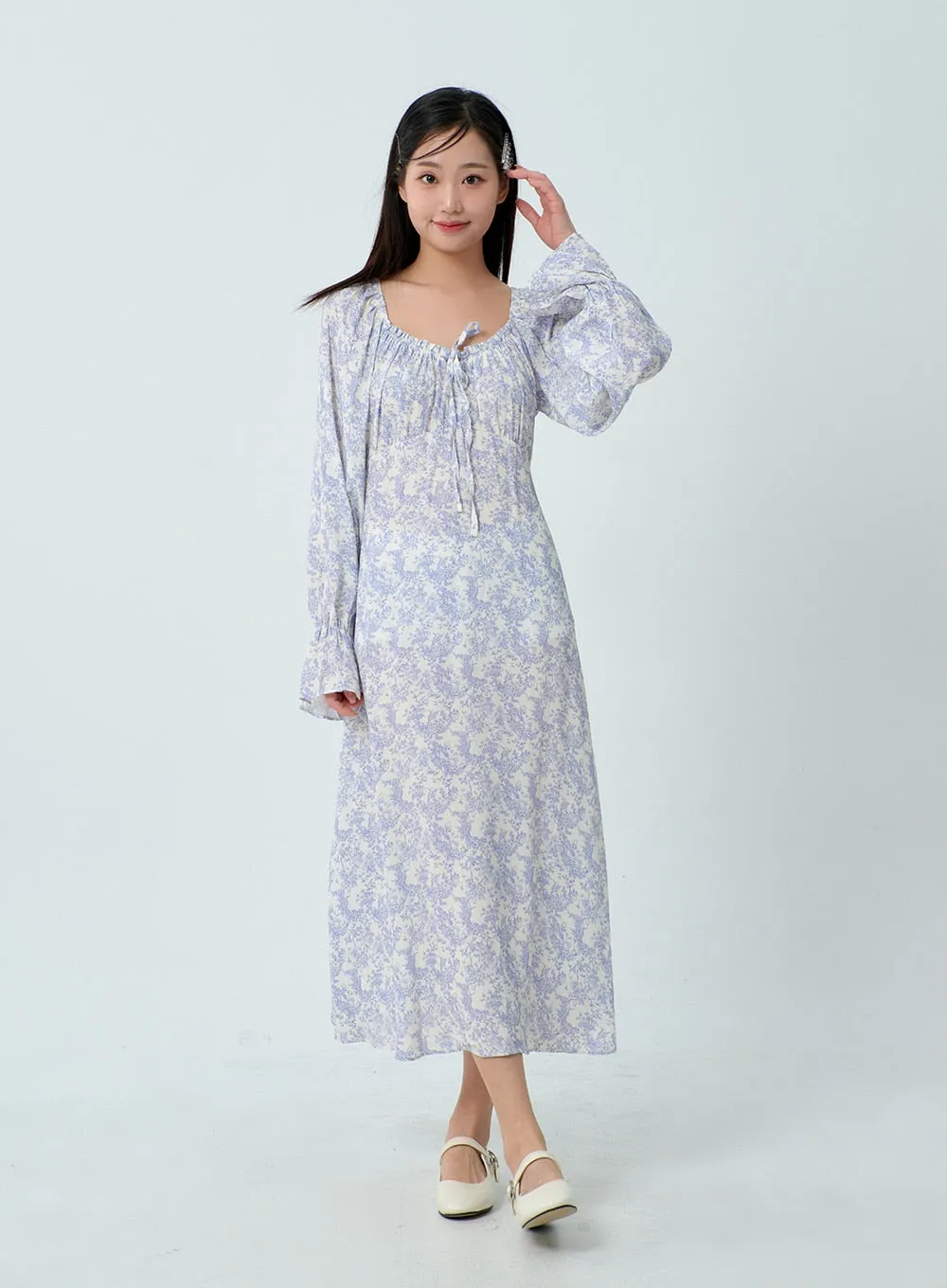 Flower Print Maxi Dress BM331 sold by Lewkin product image thumbnail 5