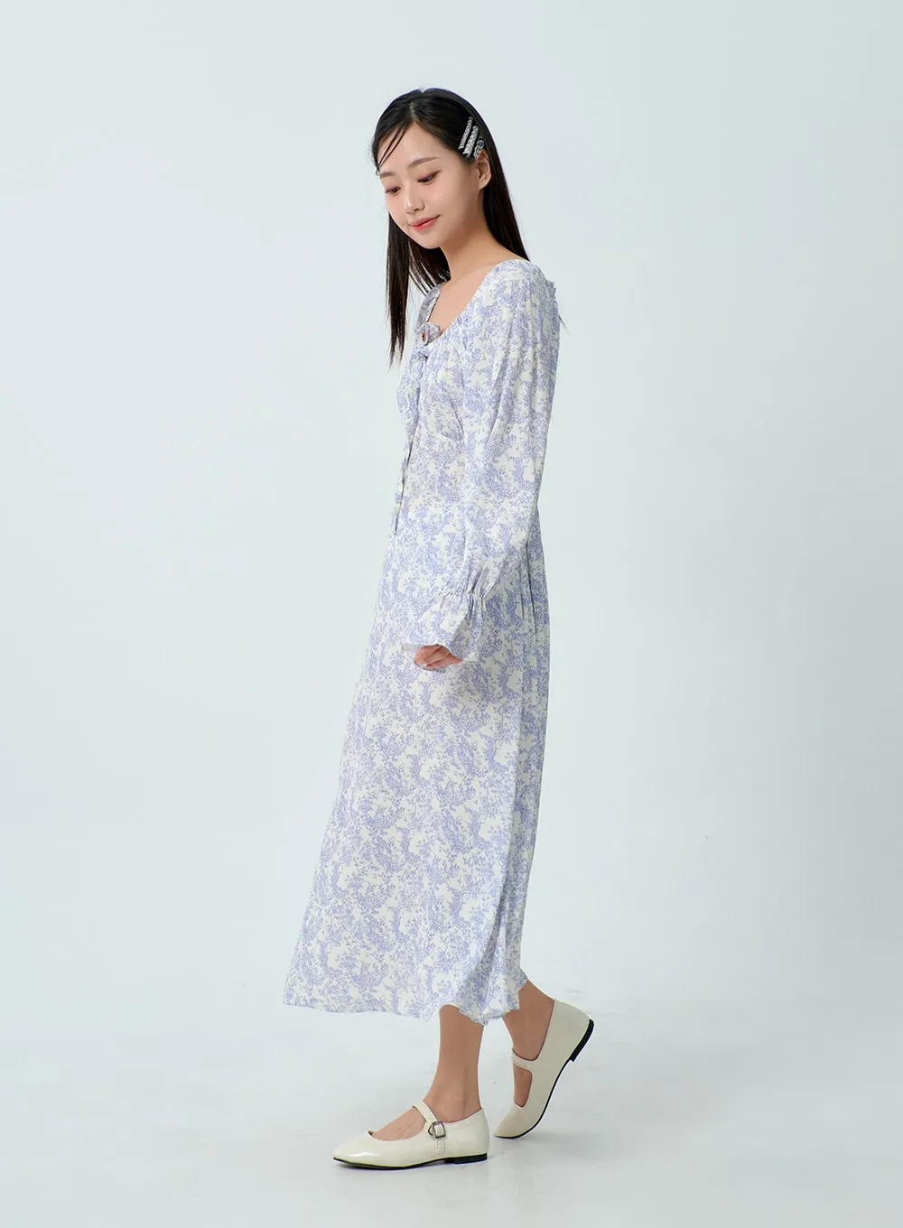 Flower Print Maxi Dress BM331 sold by Lewkin