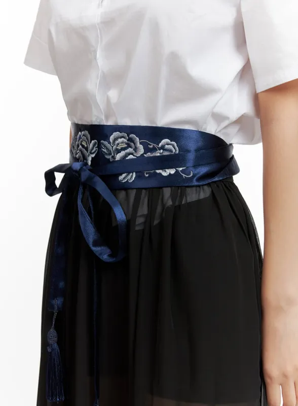 Flower Embroidered Waist Belt OU404 sold by Lewkin