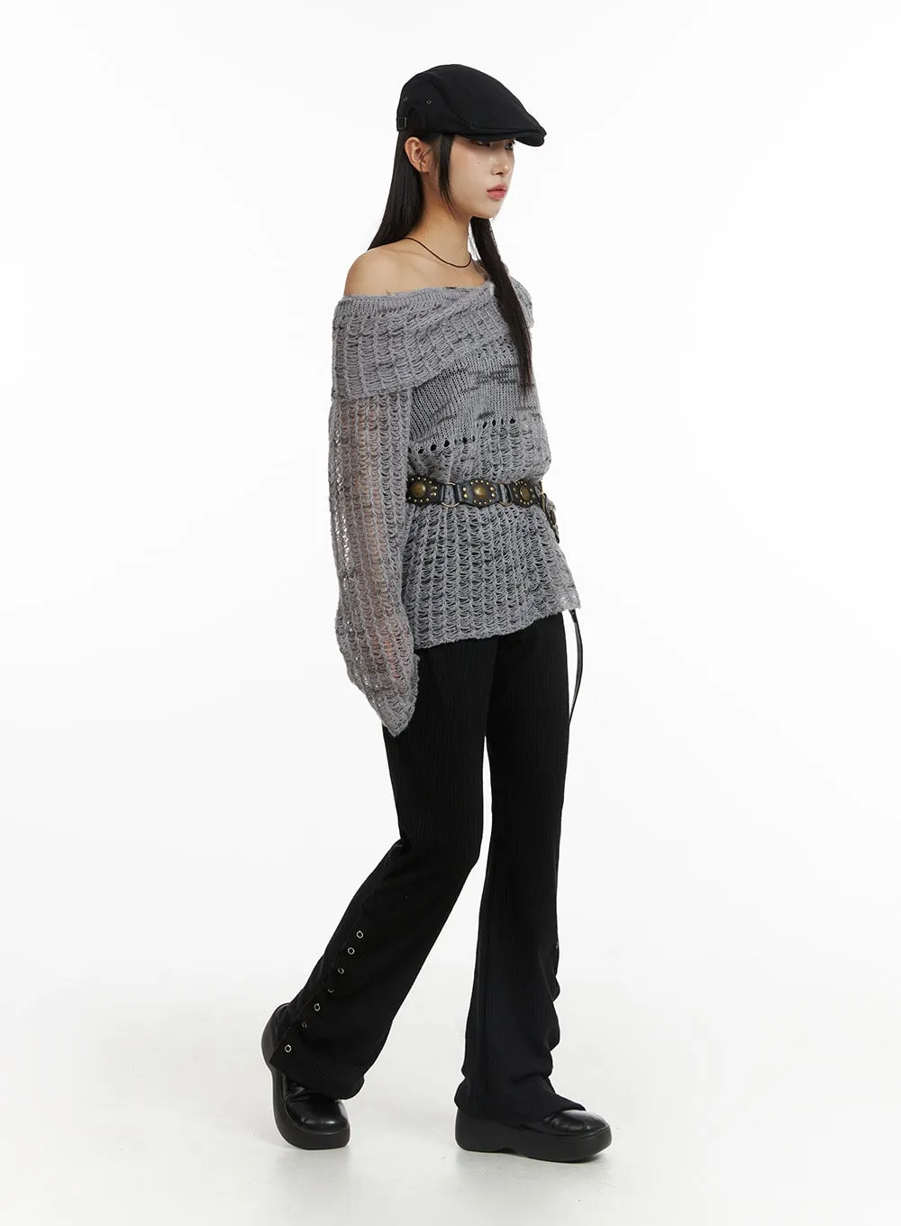 Distressed Knit Sweater CF401 sold by Lewkin product image thumbnail 3