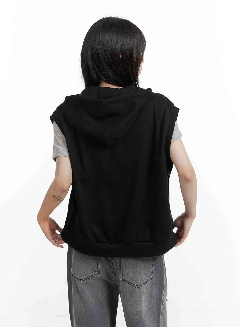 Graphic Loose Fit Vest Hoodie CY407 sold by Lewkin product image thumbnail 4
