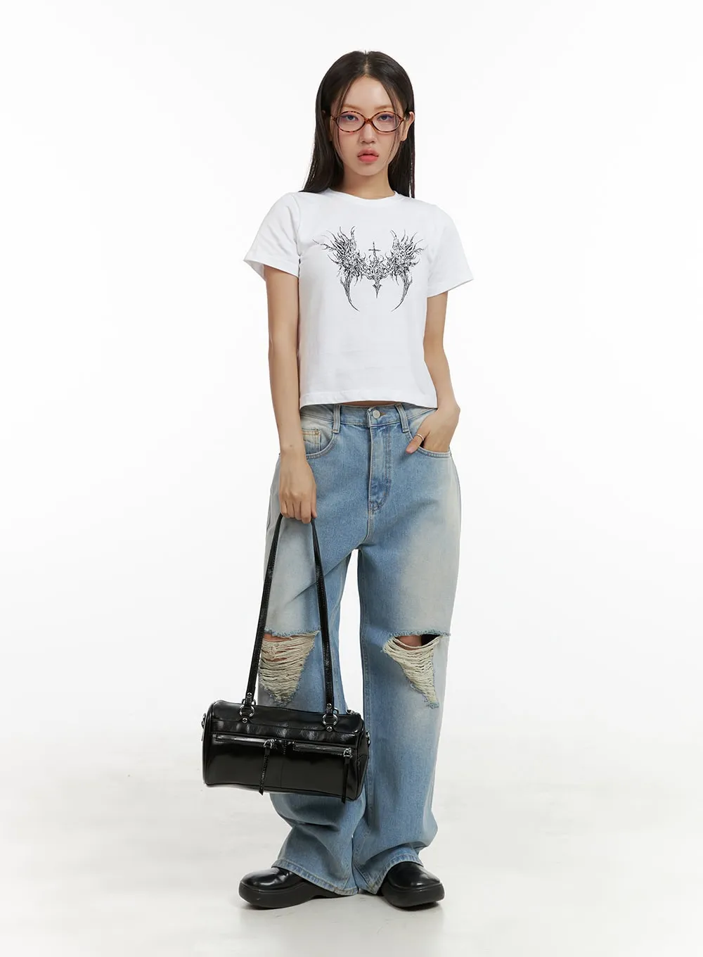 Classic Faux Leather Shoulder Bag CU405 sold by Lewkin product image thumbnail 3