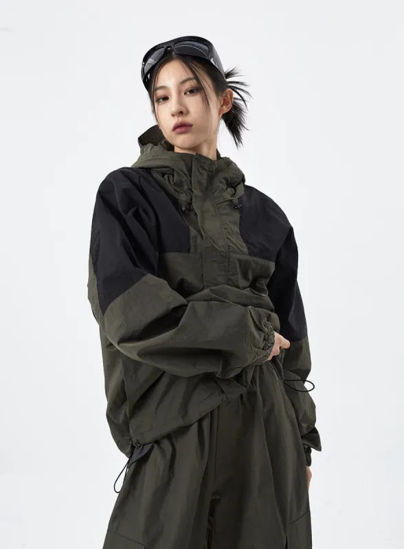 Two Color Nylon Set -Up Jacket UNISEX CM310 made by Lewkin