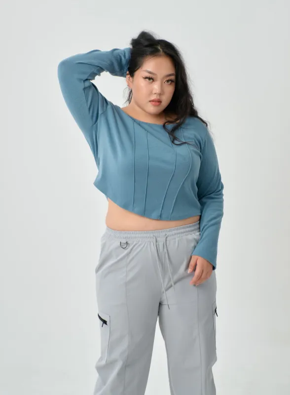 Plus Round Neck Crop Top IN16 sold by Lewkin