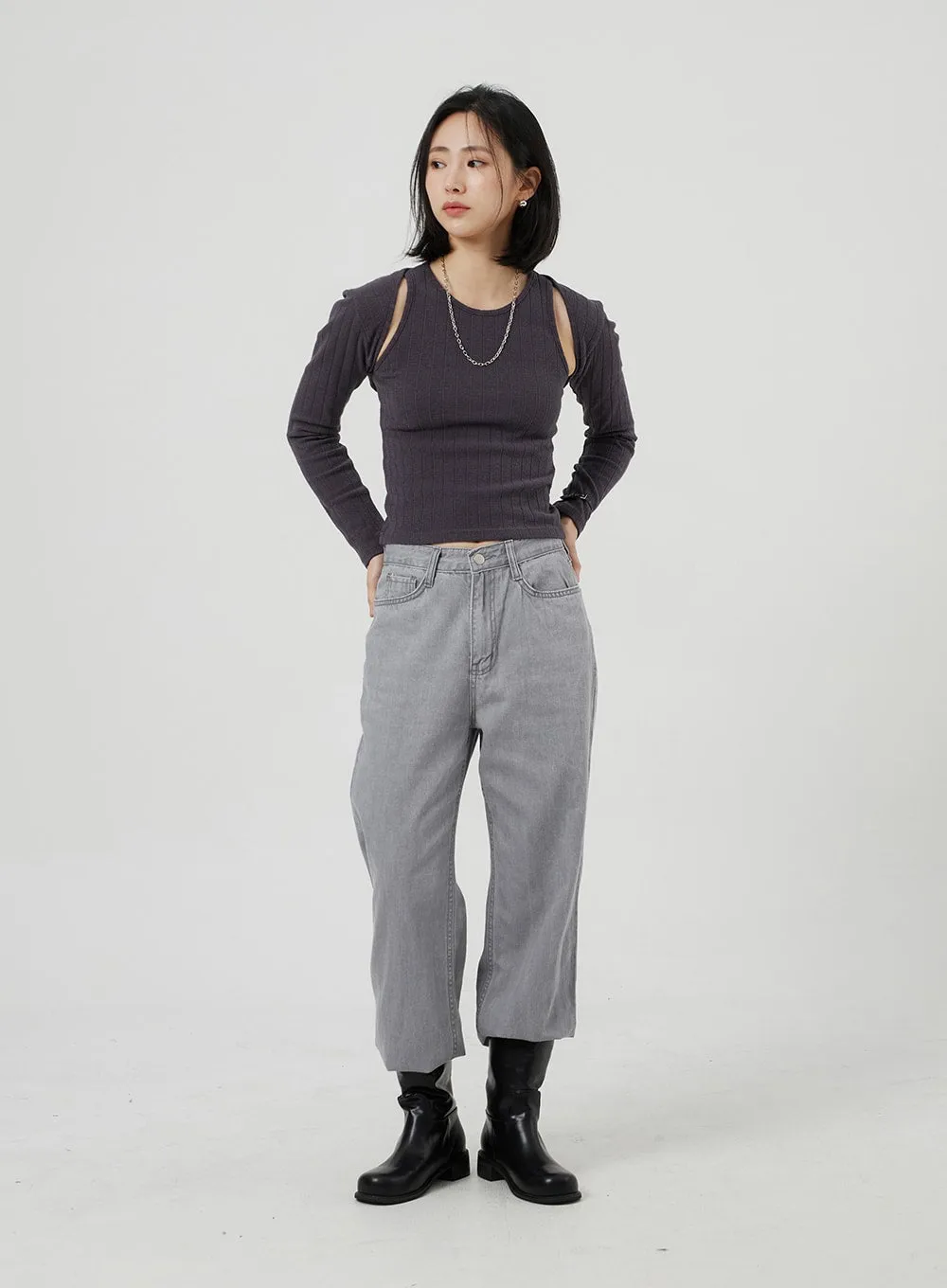 Ribbed Bolero and Sleeveless Top Set OF317 sold by Lewkin product image thumbnail 5