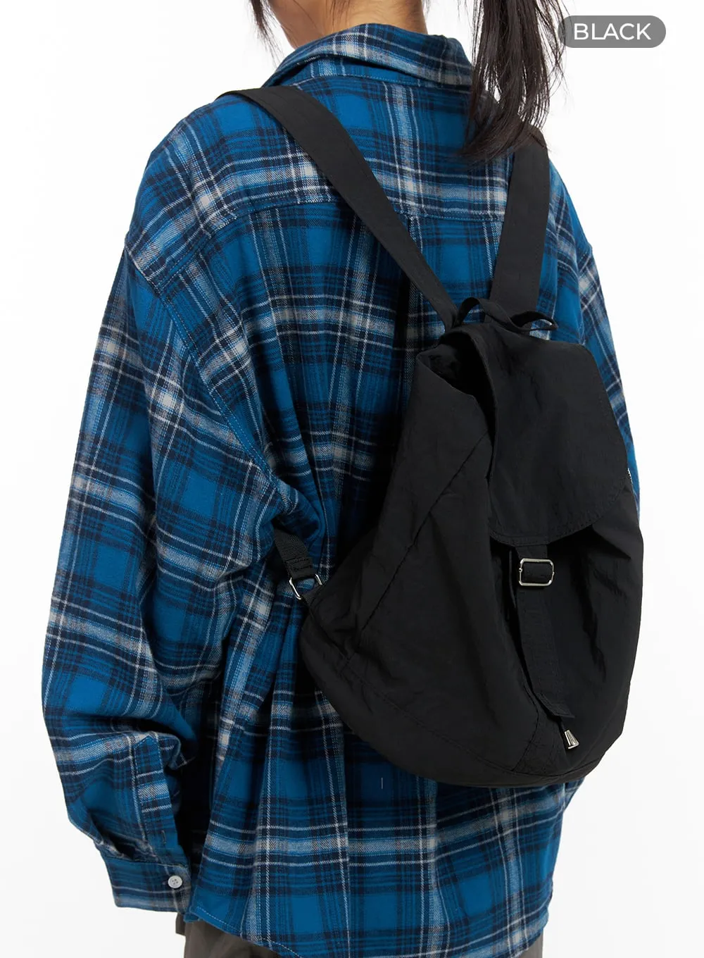 Solid Nylon Buckle Backpack CM413 sold by Lewkin product image thumbnail 4