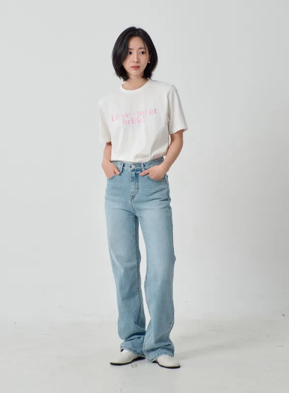 Light Wash Wide Leg Jeans OJ331 sold by Lewkin