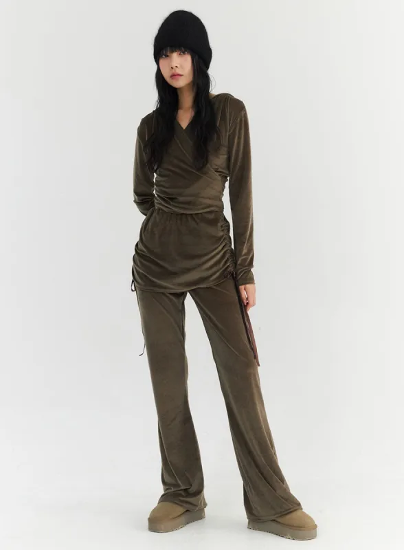 Side Shirred Skirt Pants CO327 sold by Lewkin