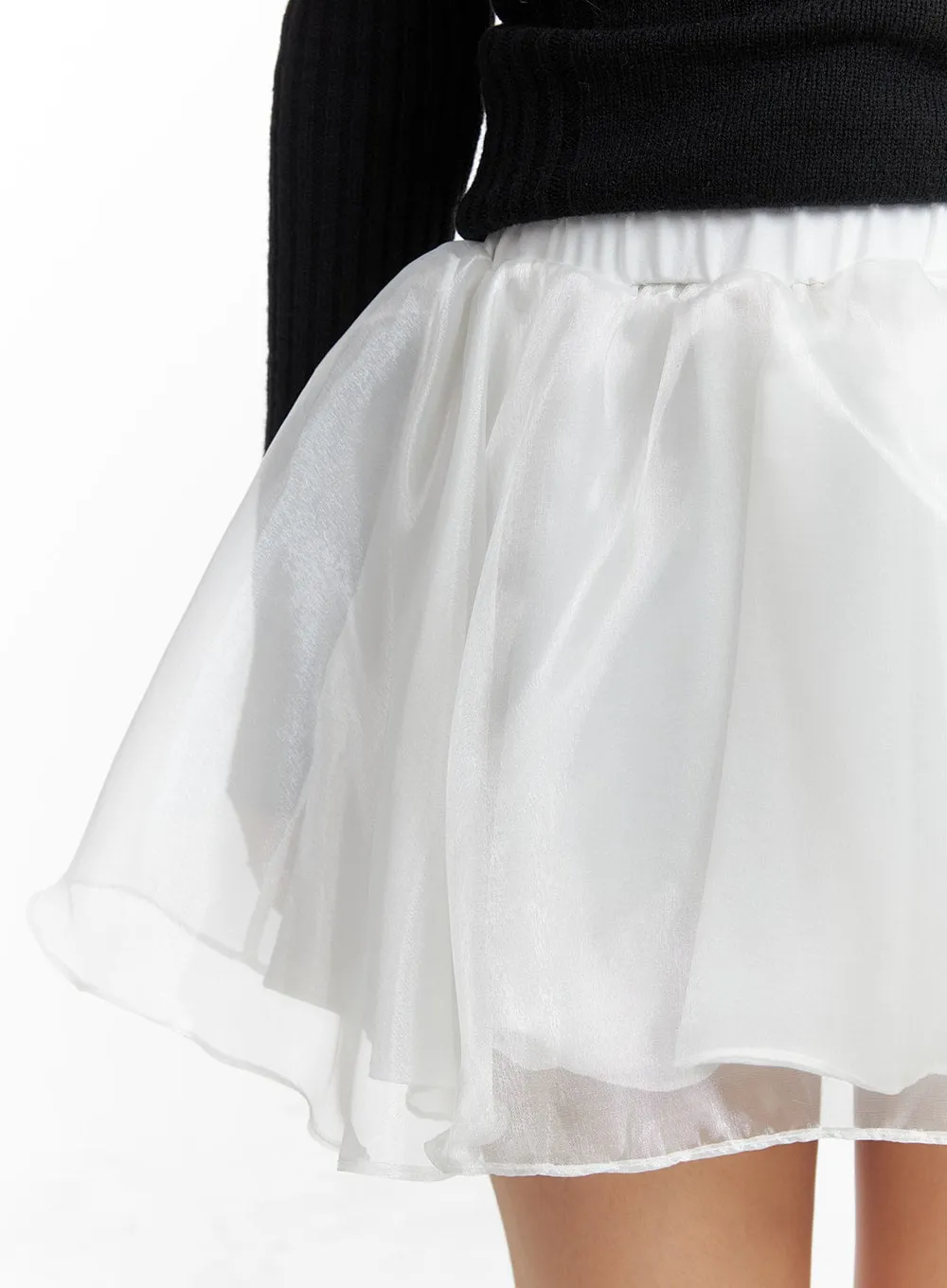 Mesh Layered Flare Banded Mini Skirt CM425 sold by Lewkin product image thumbnail 3