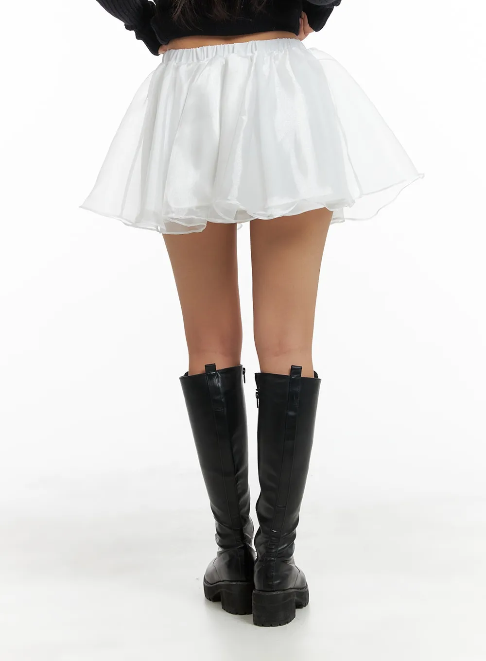 Mesh Layered Flare Banded Mini Skirt CM425 sold by Lewkin product image thumbnail 5