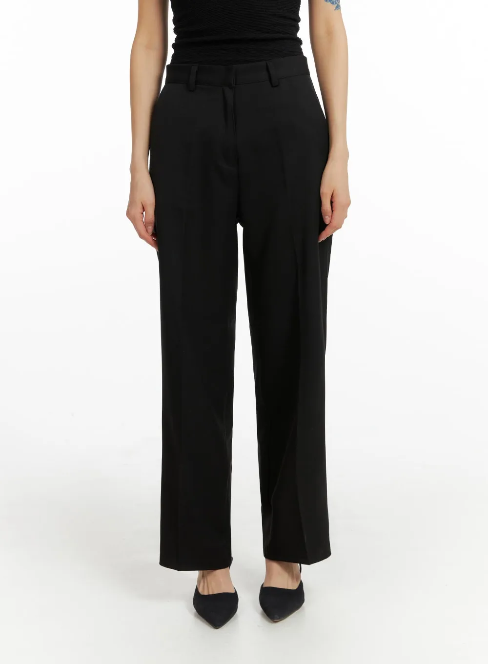 Solid Wide Trousers IM414 sold by Lewkin product image thumbnail 2