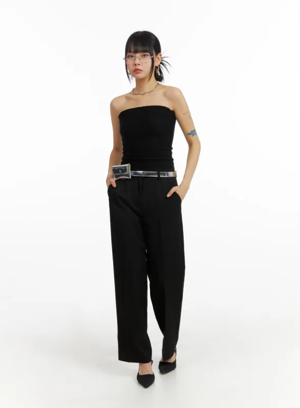 Solid Wide Trousers IM414 sold by Lewkin