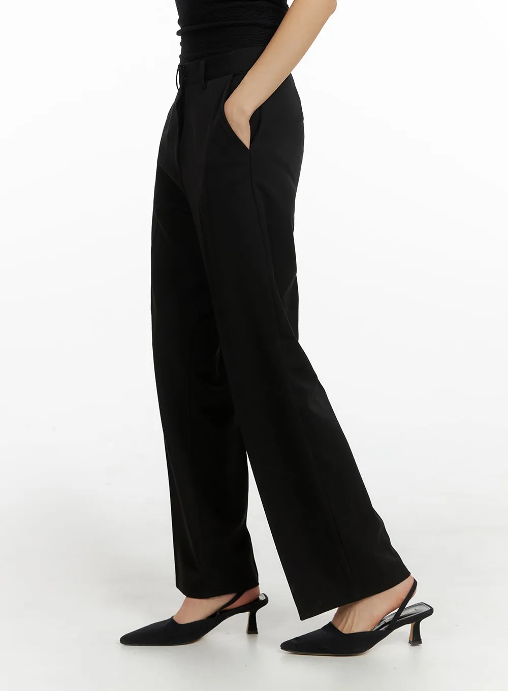 Solid Wide Trousers IM414 sold by Lewkin product image thumbnail 4