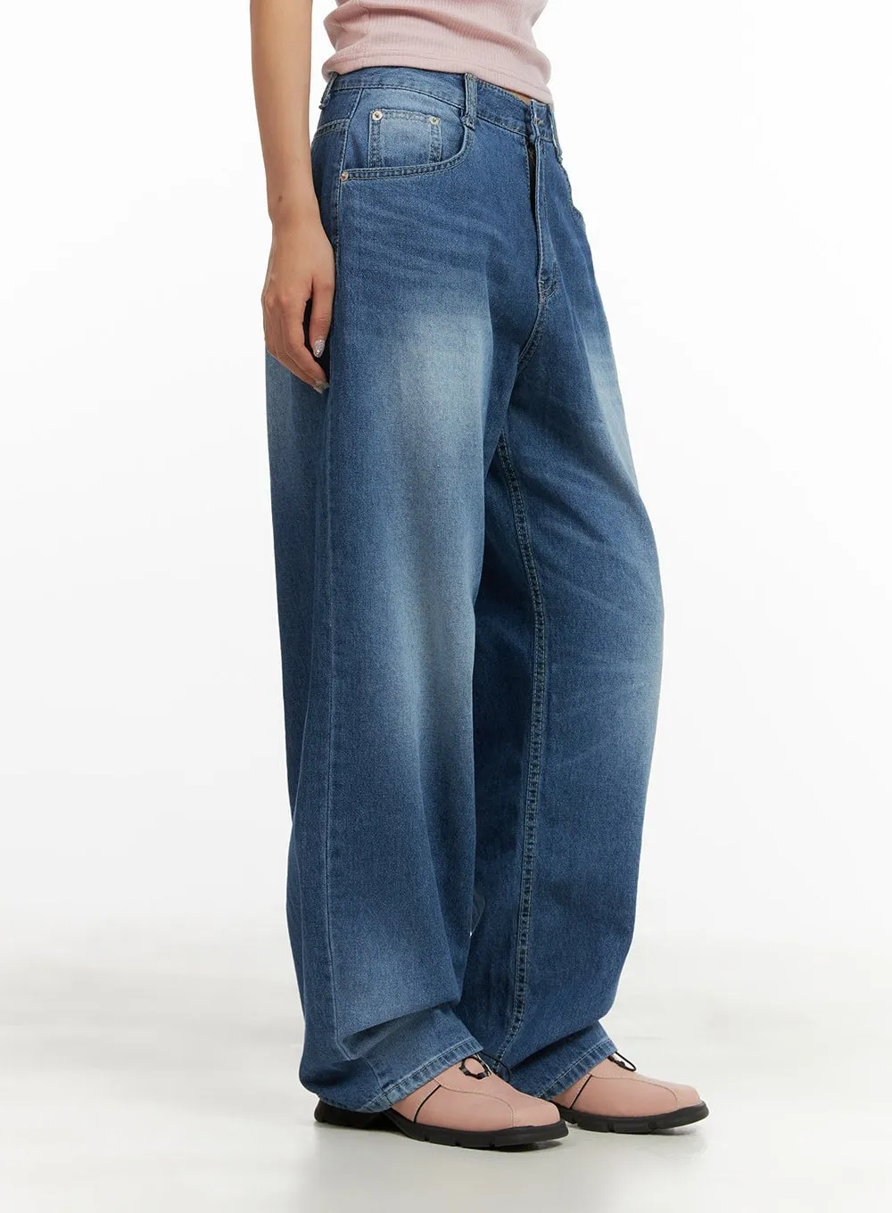 Washed Blue Baggy Jeans CY423 sold by Lewkin product image thumbnail 5